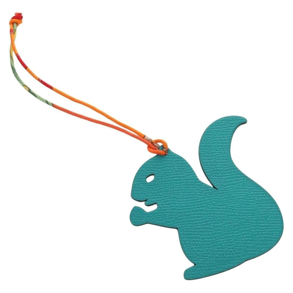 Hermes Leather Petit H Charm Green